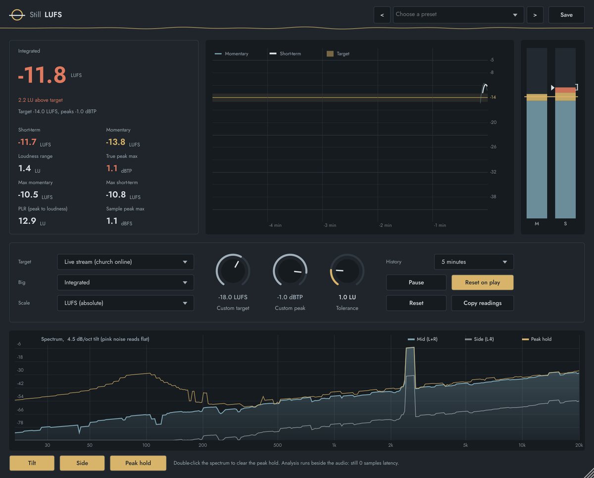Still LUFS plugin window